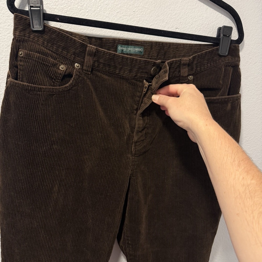 Y2K Polo Ralph Lauren Jeans Co. Size-14/P Womens Corduroy Pants Brown - Picture 16 of 16